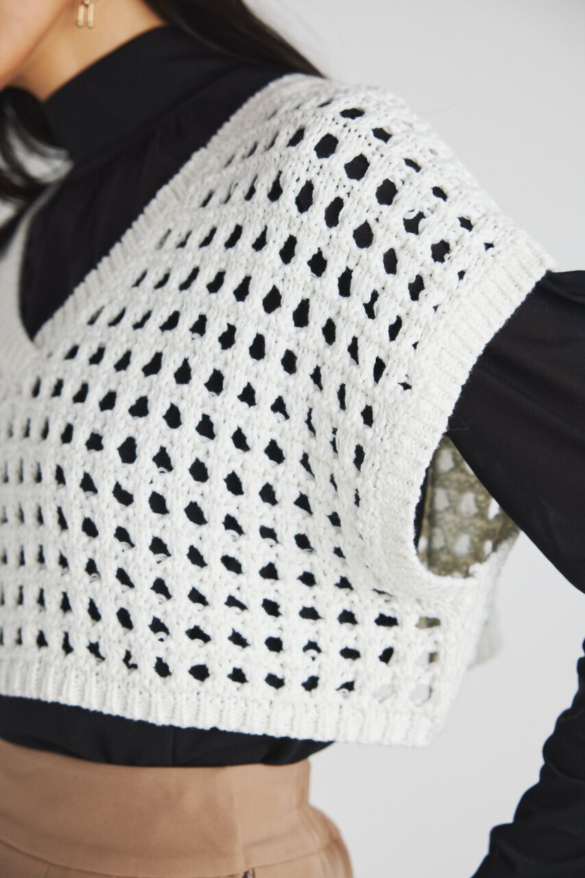 rienda「クロップドベストKnit TOP」|ニット・セーター|