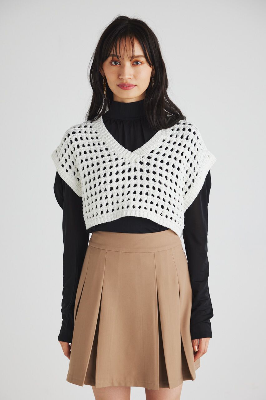 rienda「クロップドベストKnit TOP」|ニット・セーター|