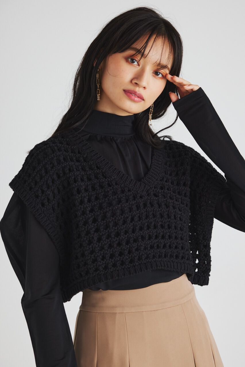 rienda「クロップドベストKnit TOP」|ニット・セーター|