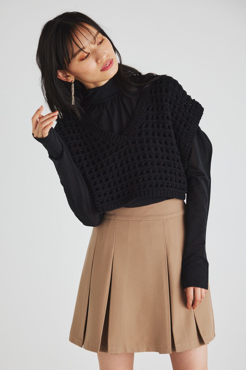 rienda「クロップドベストKnit TOP」|ニット・セーター|