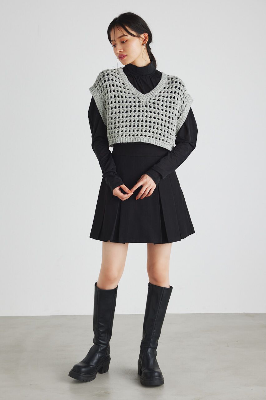 rienda「クロップドベストKnit TOP」|ニット・セーター|