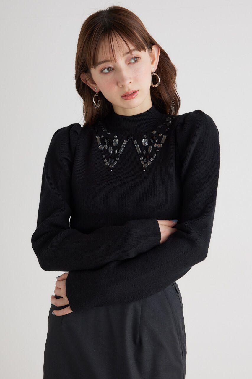 rienda「ビジューカラーKnit TOP」|ニット・セーター|