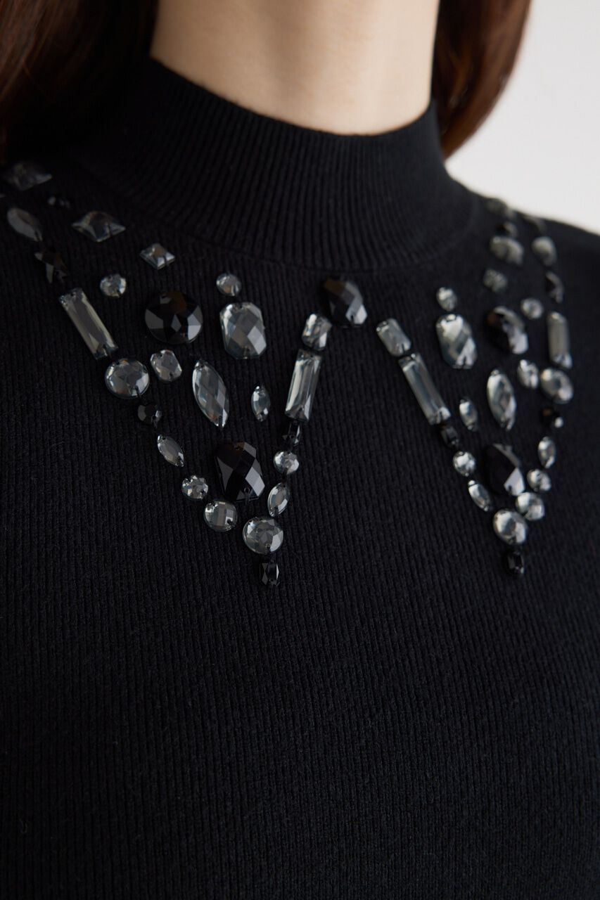 rienda「ビジューカラーKnit TOP」|ニット・セーター|