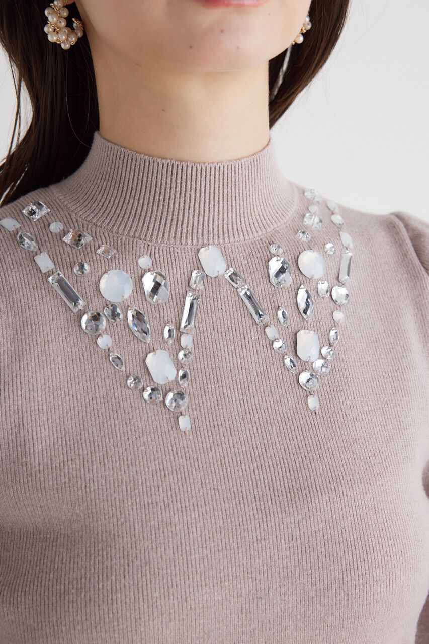 rienda「ビジューカラーKnit TOP」|ニット・セーター|