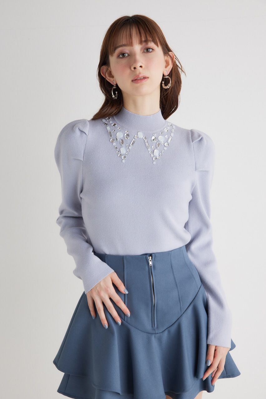 rienda「ビジューカラーKnit TOP」|ニット・セーター|