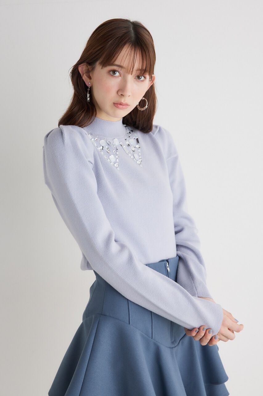 rienda「ビジューカラーKnit TOP」|ニット・セーター|