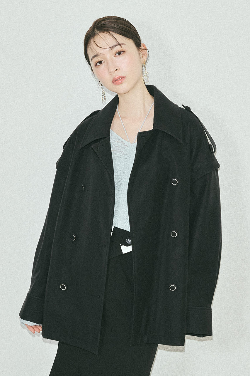 rienda「フェイクレザーオーバー JK」|その他|BLK