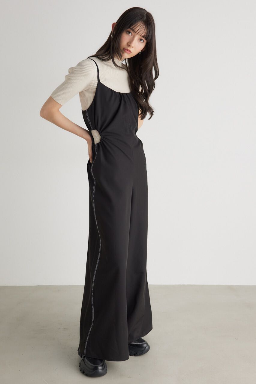 rienda「ロゴテープギャザーキャミ PT」|その他|BLK