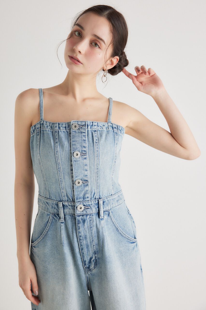 rienda「ビスチェライクDENIMロンパース」|その他|