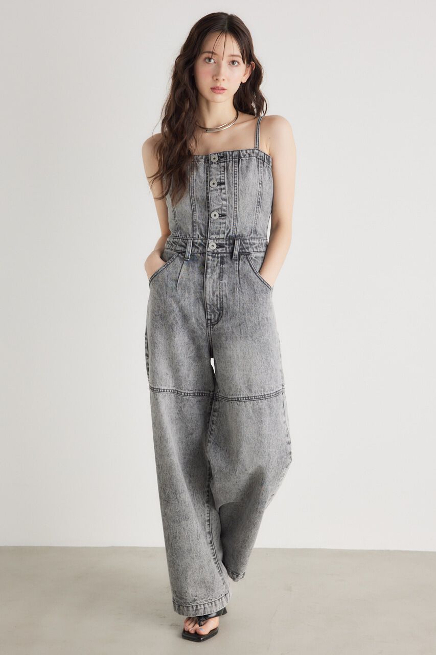 rienda「ビスチェライクDENIMロンパース」|その他|L/GRY1