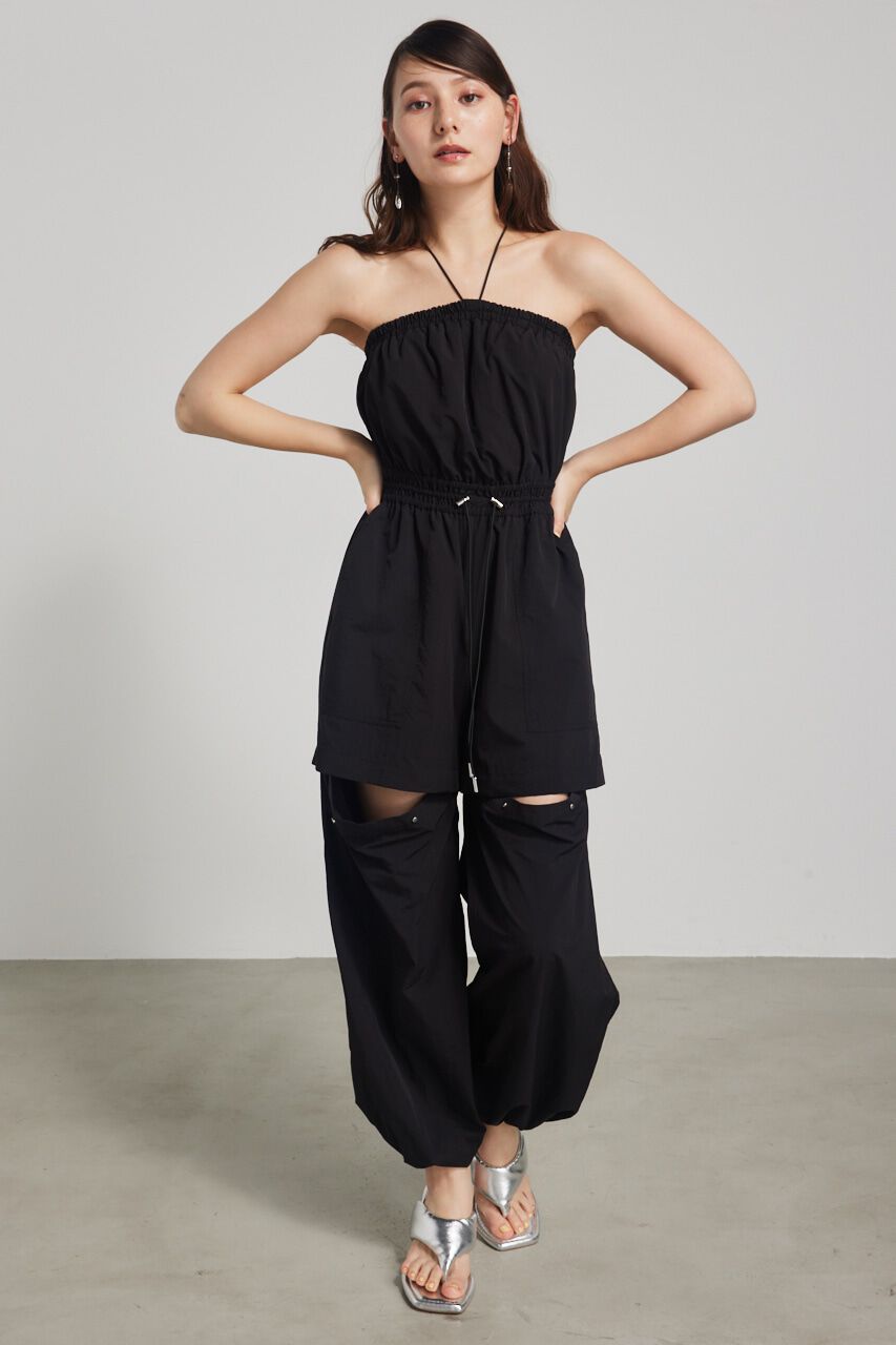 rienda「ゴムデザイン2WAYベアロンパース」|ワンピース|BLK