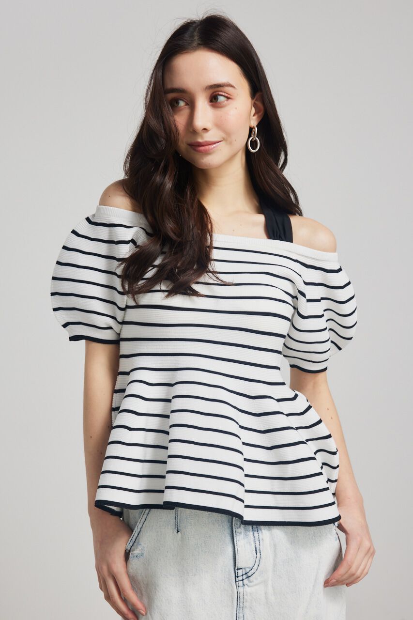 rienda「メニーWAYペプラムKnit TOP」|ニット・セーター|