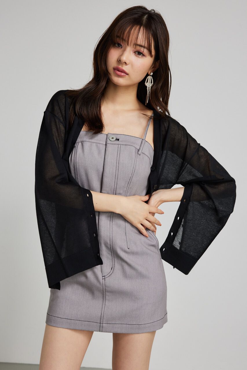 rienda「2wayスリットデザインKnitカーデ」|ニット・セーター|BLK