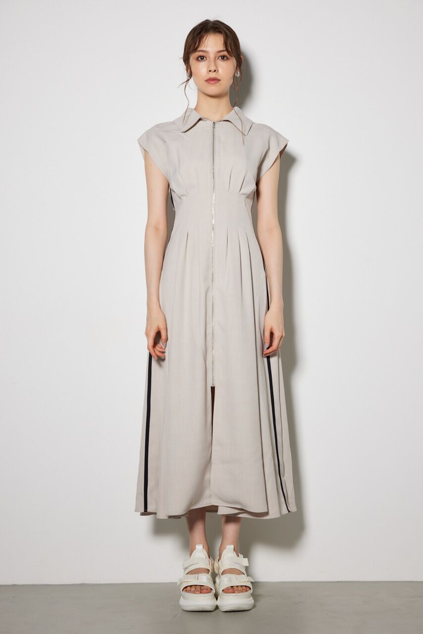 rienda「サイドラインジップフレアワンピース」|ワンピース|