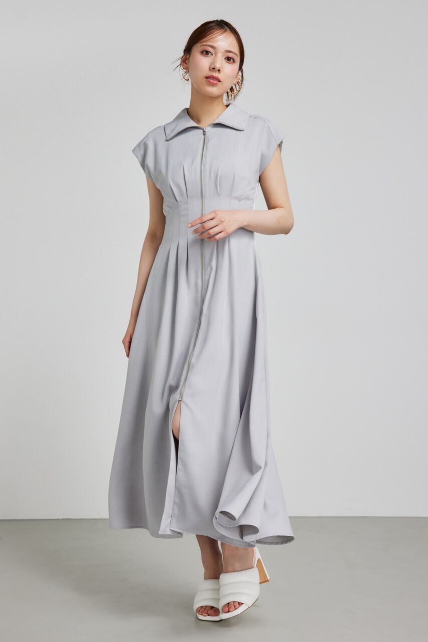 rienda「サイドラインジップフレアワンピース」|ワンピース|L/GRY1