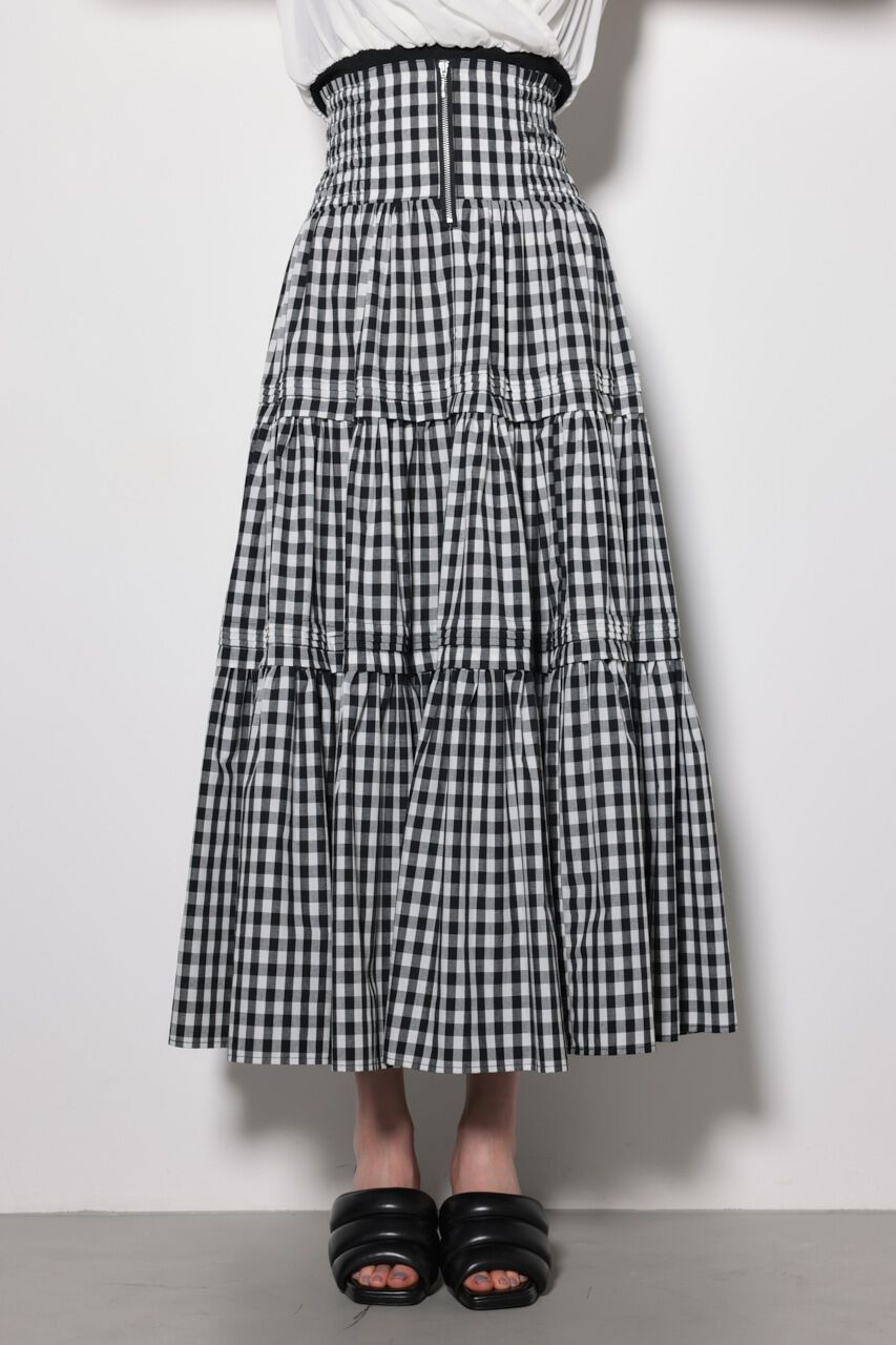 rienda「ウェストシャーリングタックデザインフレアスカート」|スカート|