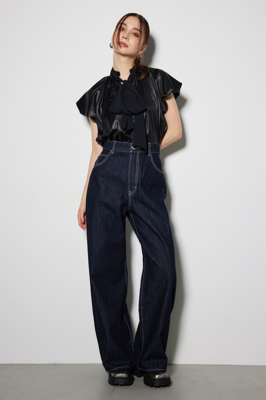 rienda「スカーフ付きバルーンフリルブラウス」|シャツ・ブラウス|