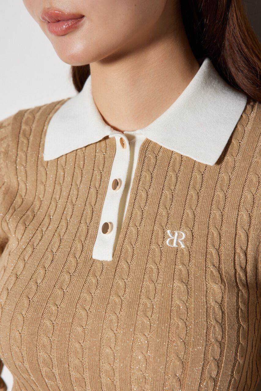 rienda「コンパクトラメニットトップス」|ニット・セーター|