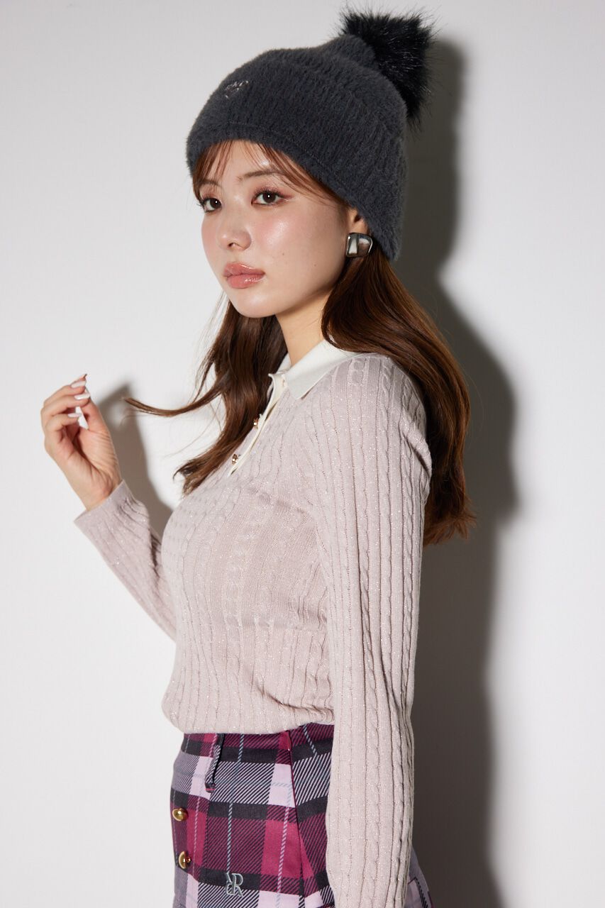 rienda「コンパクトラメニットトップス」|ニット・セーター|