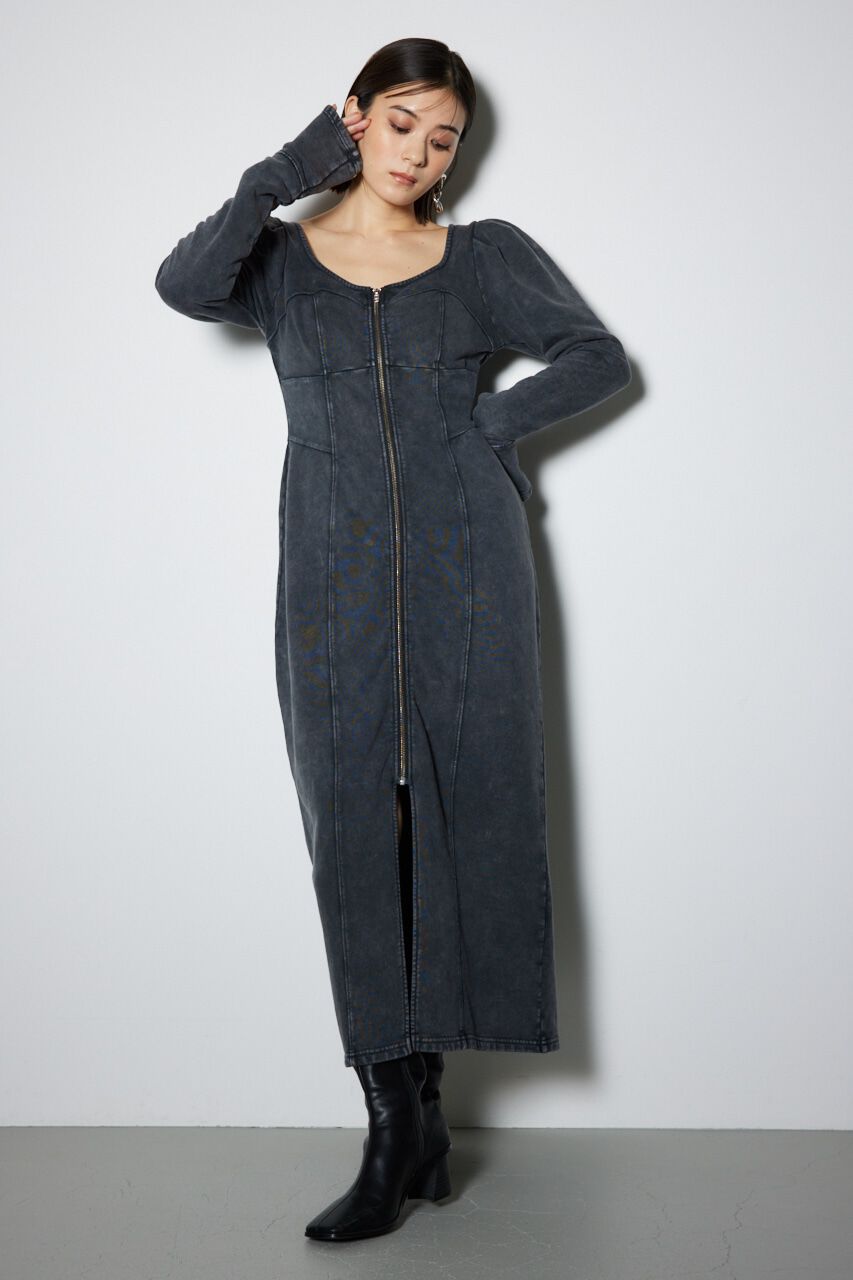 rienda「デニム風CUTタイトワンピース」|ワンピース|