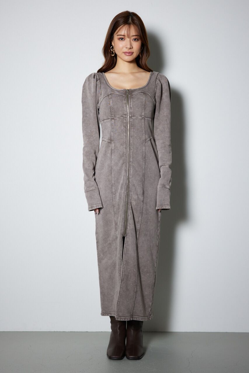 rienda「デニム風CUTタイトワンピース」|ワンピース|