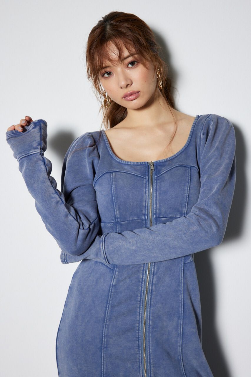 rienda「デニム風CUTタイトワンピース」|ワンピース|