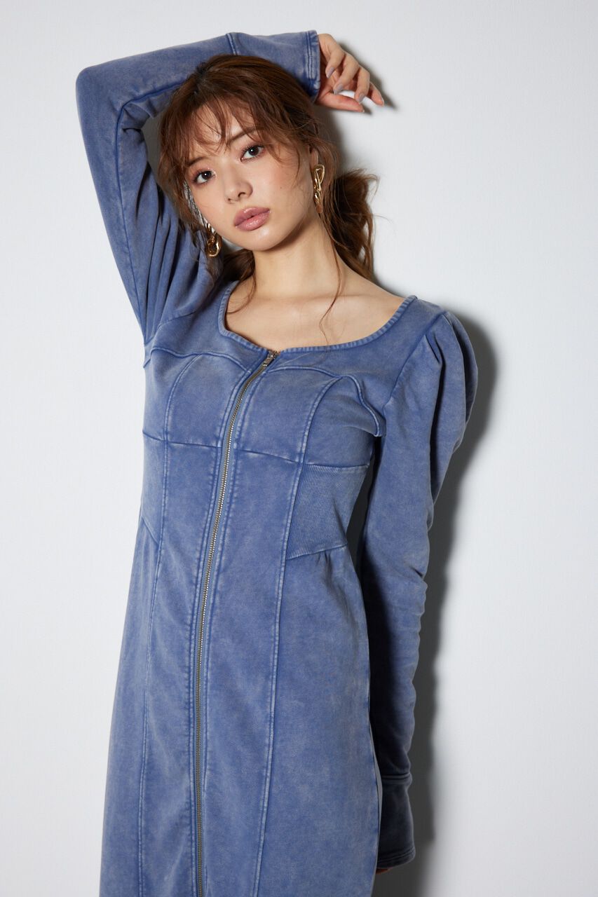 rienda「デニム風CUTタイトワンピース」|ワンピース|