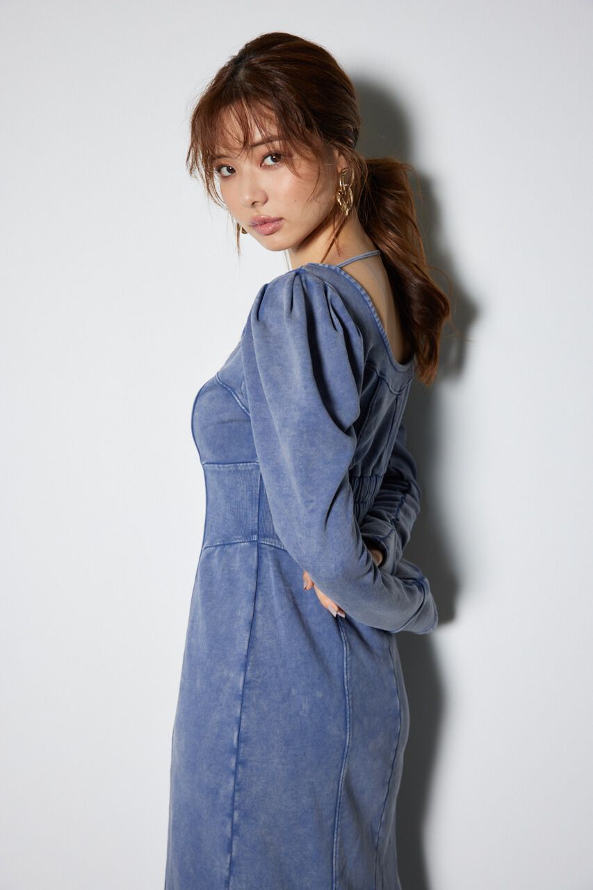rienda「デニム風CUTタイトワンピース」|ワンピース|