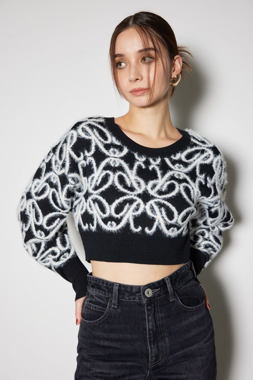 rienda「2WAY Rロゴニットトップス」|ニット・セーター|