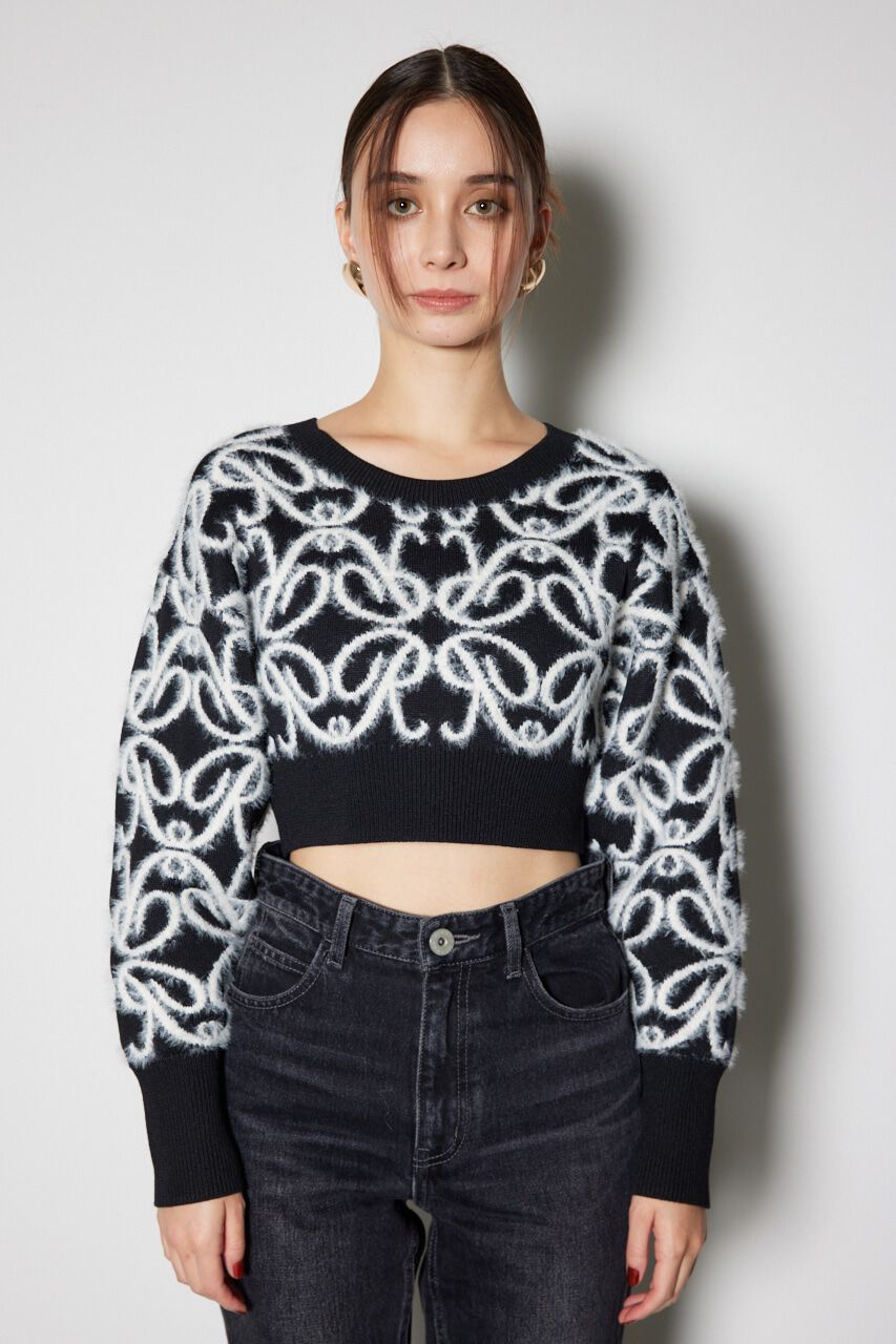 rienda「2WAY Rロゴニットトップス」|ニット・セーター|