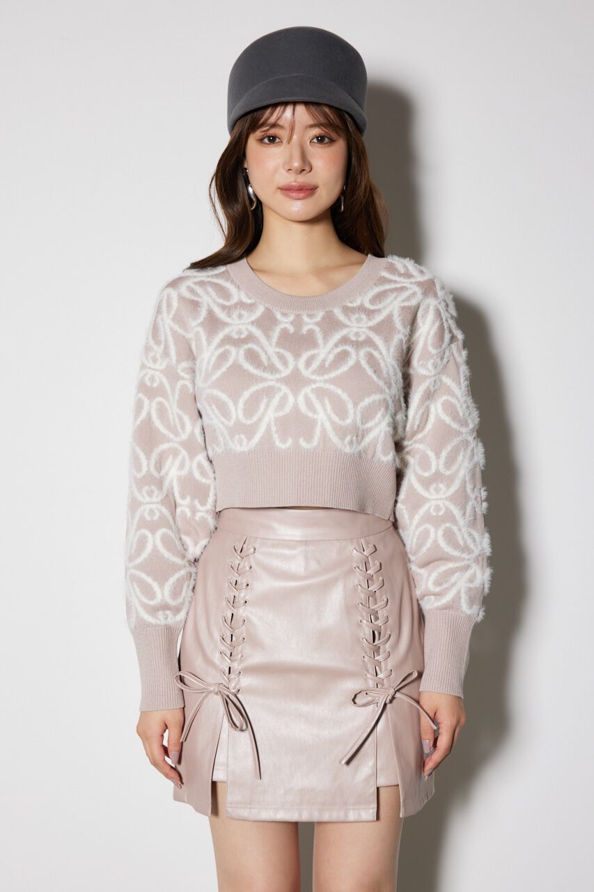 rienda「2WAY Rロゴニットトップス」|ニット・セーター|