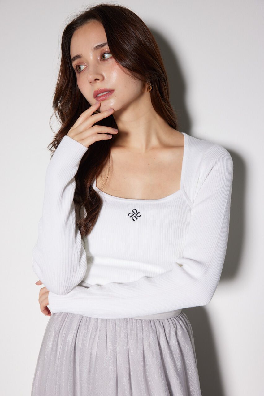 rienda「ボレロネックウォッシャブル ニットトップス」|ニット・セーター|