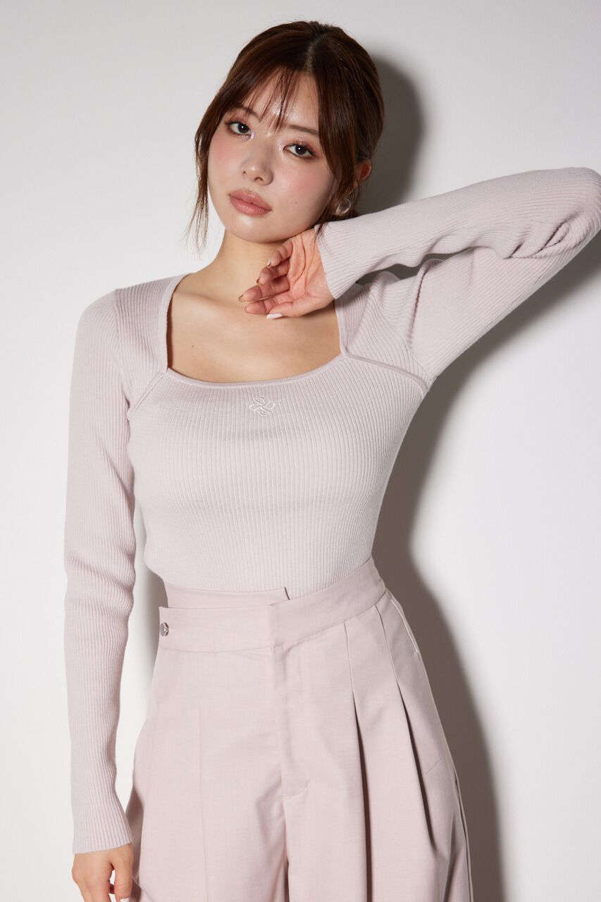 rienda「ボレロネックウォッシャブル ニットトップス」|ニット・セーター|L/PNK1