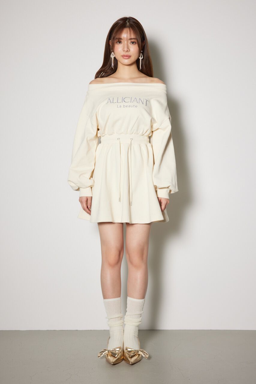 rienda「オフショルダースウェットミニフレアワンピース」|ワンピース|