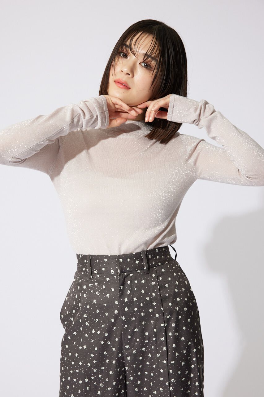 rienda「ハイネックシアーニットトップス」|ニット・セーター|