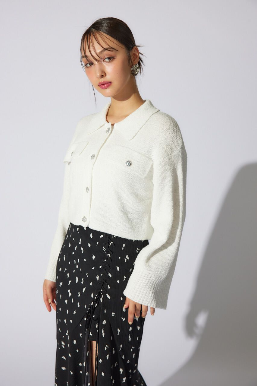 rienda「ビジューニットジャケット」|その他|