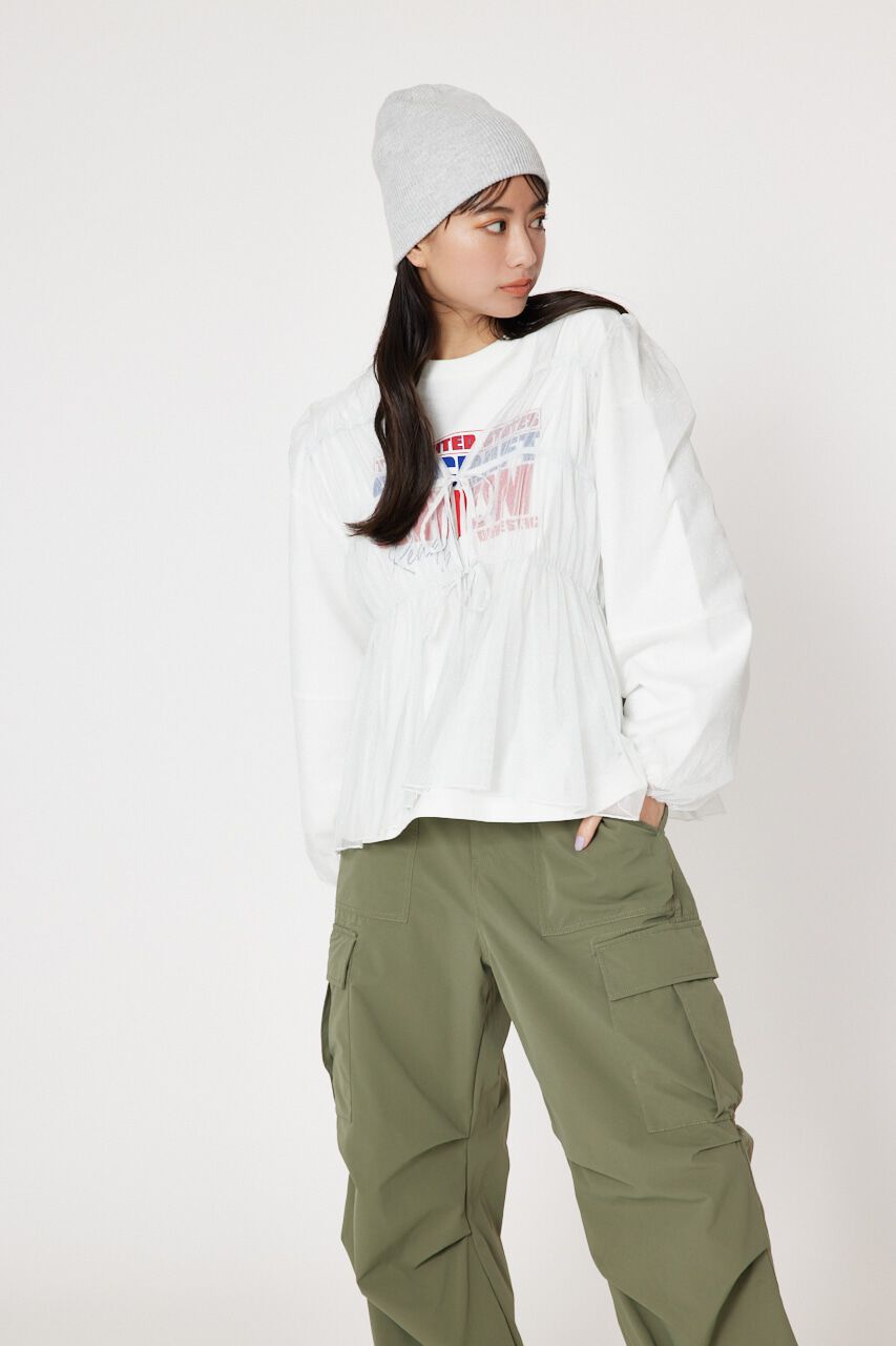 RODEO CROWNS「チュール2WAYトップス」|シャツ・ブラウス|O/WHT1