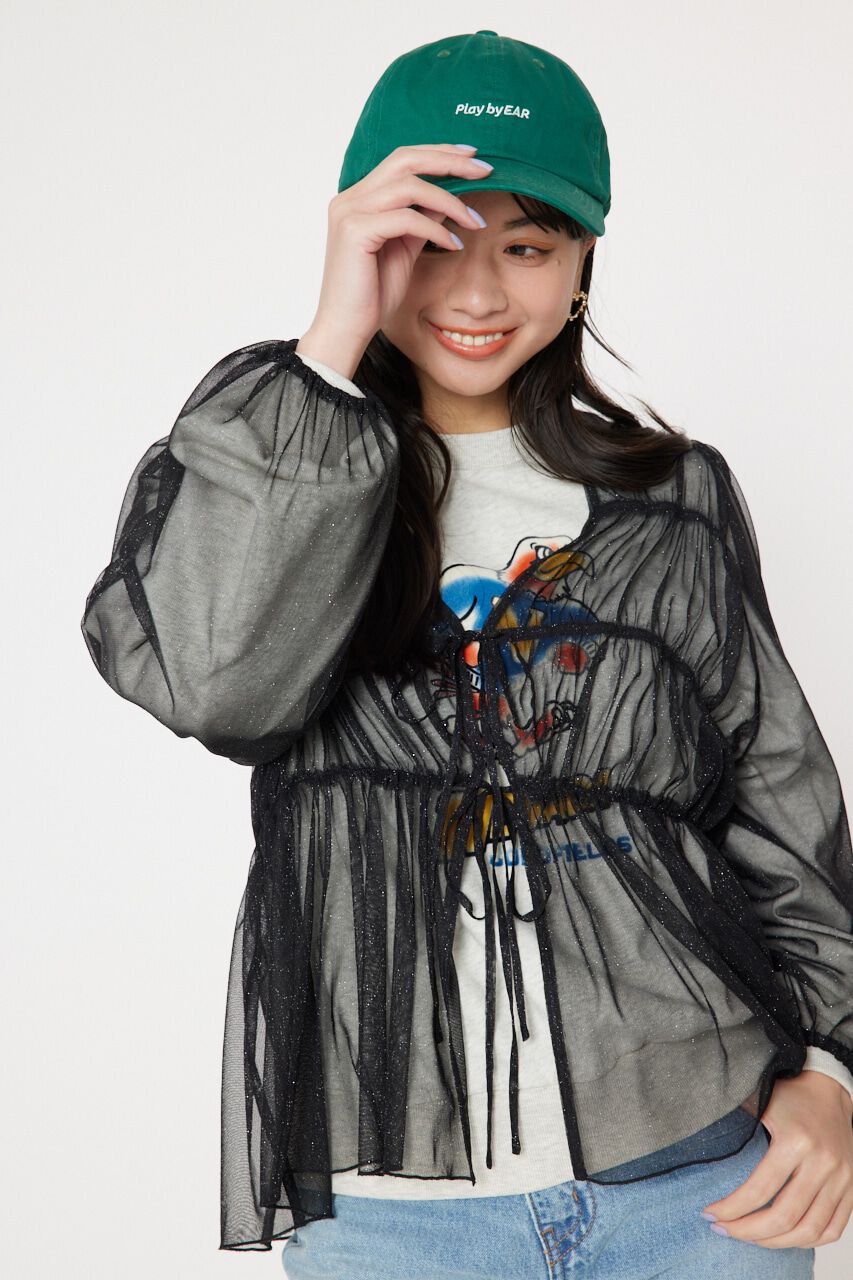 RODEO CROWNS「チュール2WAYトップス」|シャツ・ブラウス|BLK