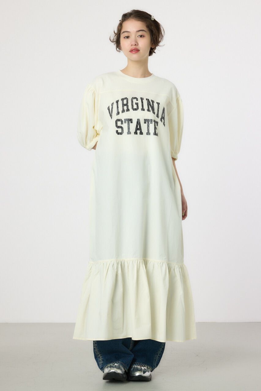 RODEO CROWNS「カレッジ 切替 パフスリーヴ ワンピース」|ワンピース|