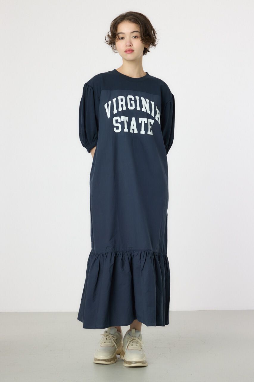RODEO CROWNS「カレッジ 切替 パフスリーヴ ワンピース」|ワンピース|