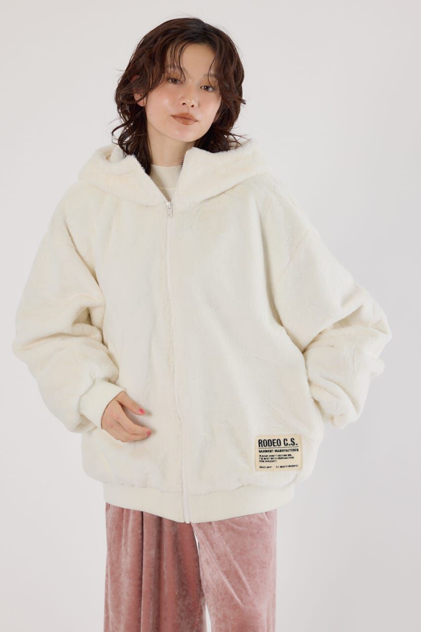 RODEO CROWNS「ロゴパッチエコファーブルゾン」|ブルゾン・スタジャン|