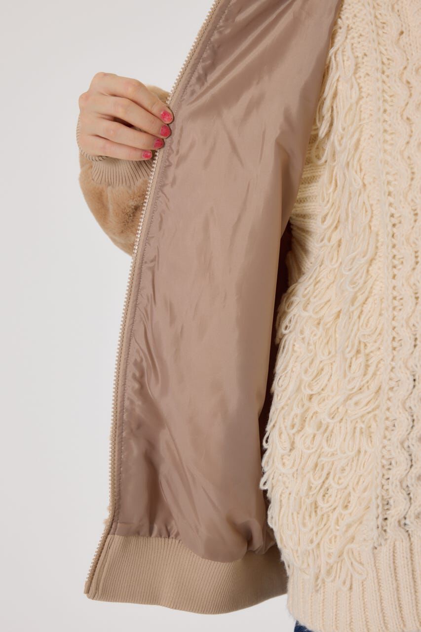 RODEO CROWNS「ロゴパッチエコファーブルゾン」|ブルゾン・スタジャン|