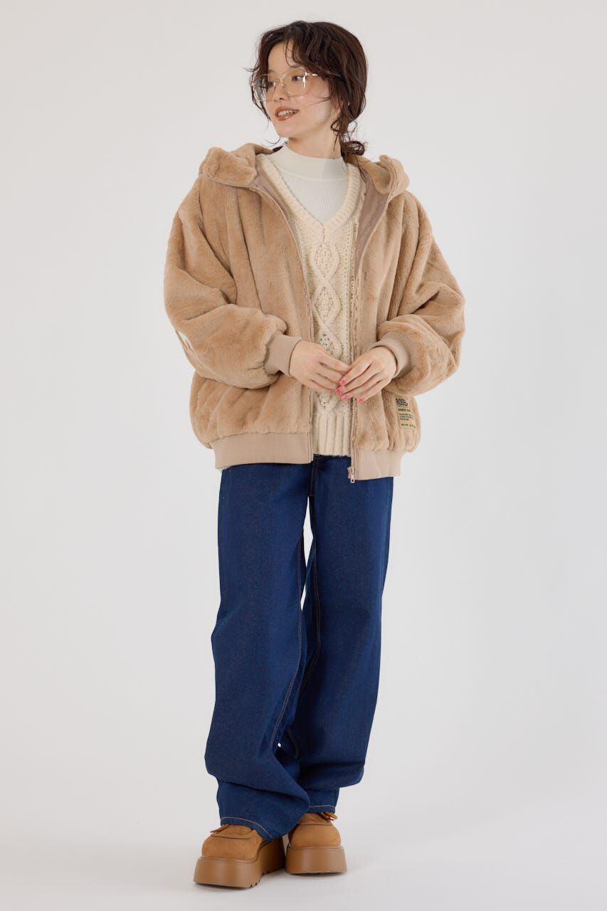 RODEO CROWNS「ロゴパッチエコファーブルゾン」|ブルゾン・スタジャン|