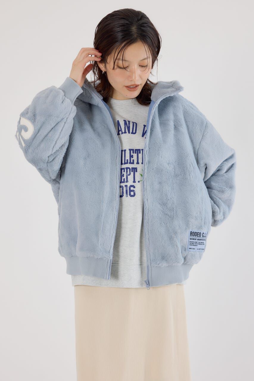 RODEO CROWNS「ロゴパッチエコファーブルゾン」|ブルゾン・スタジャン|