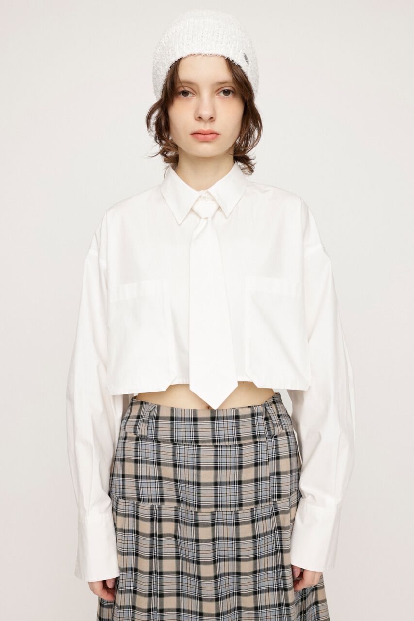 SLY「CROP SH WITH TIE」|シャツ・ブラウス|WHT