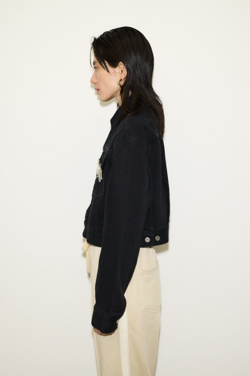 SLY「BIJOU CROP DENIM SH-E」|デニムジャケット|