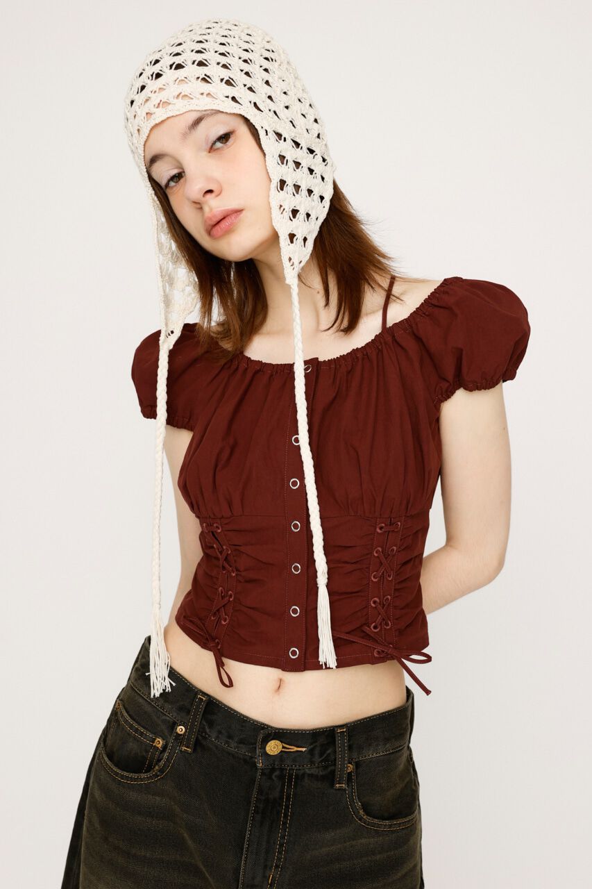 SLY「FRONT LACE UP ブラウス」|シャツ・ブラウス|BRN