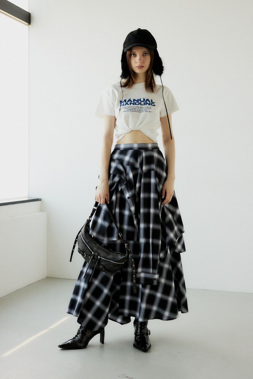 SLY「PLAID LAYERED ロングスカート」|スカート|