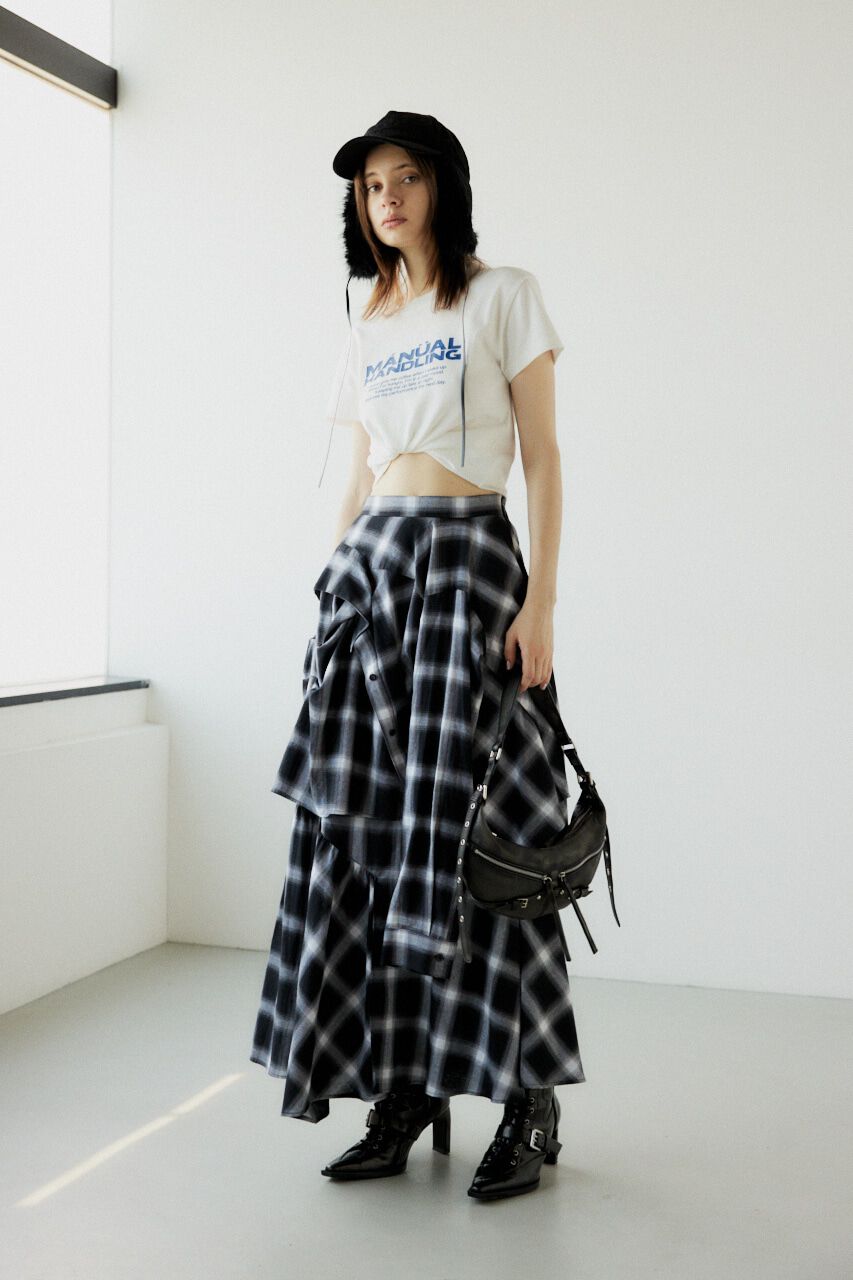 SLY「PLAID LAYERED ロングスカート」|スカート|