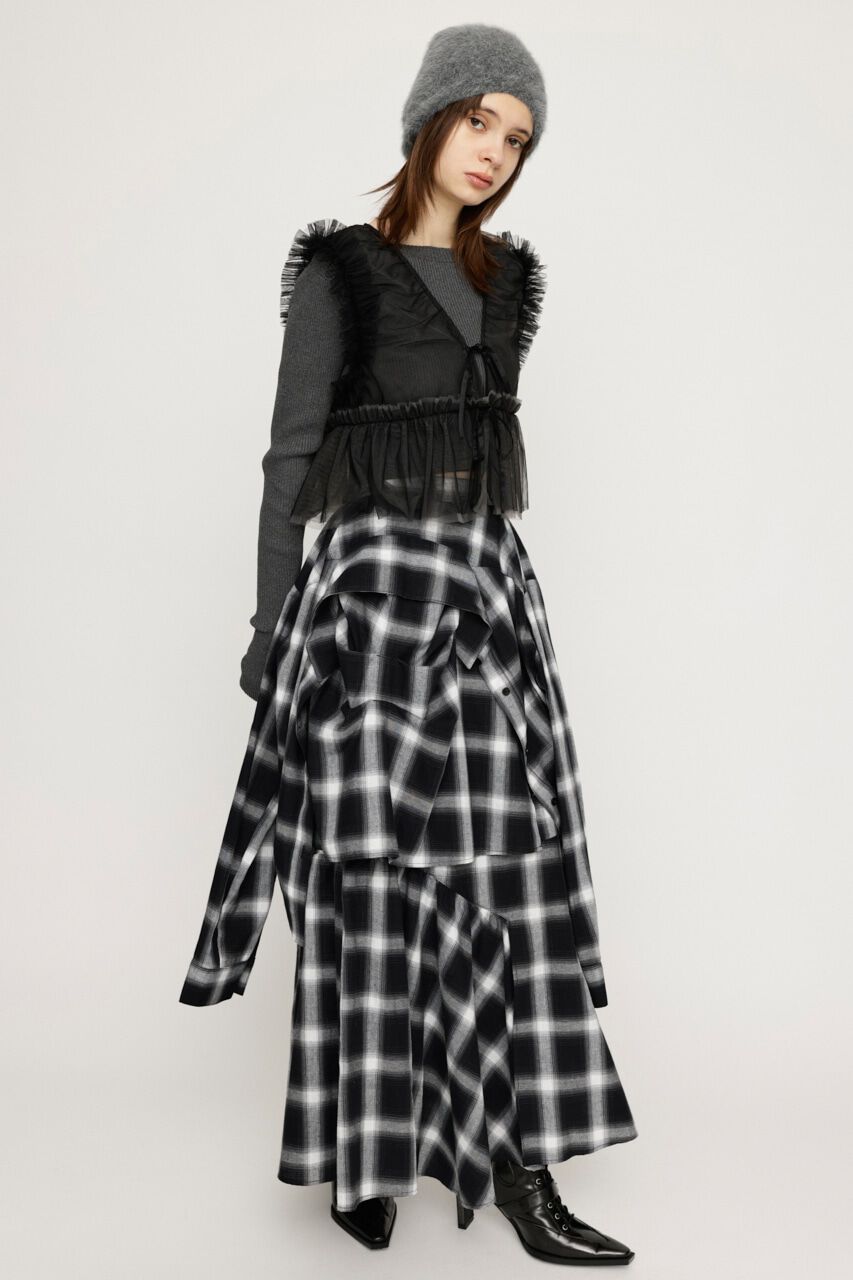 SLY「PLAID LAYERED ロングスカート」|スカート|